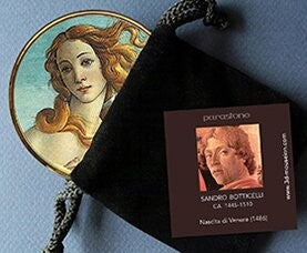 Pocket Mirror - Hokusai - Bellflower and Dragonfly M19HOK