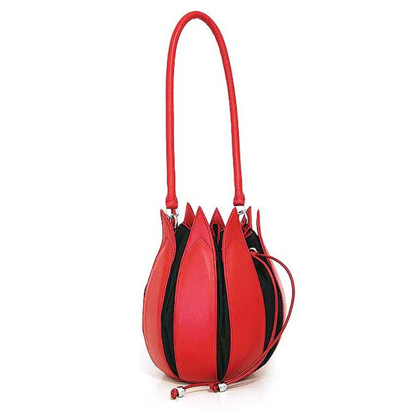 By-Lin Tulip Leather Bag - Red/Black