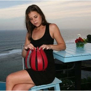 By-Lin Tulip Leather Bag - Red/Black