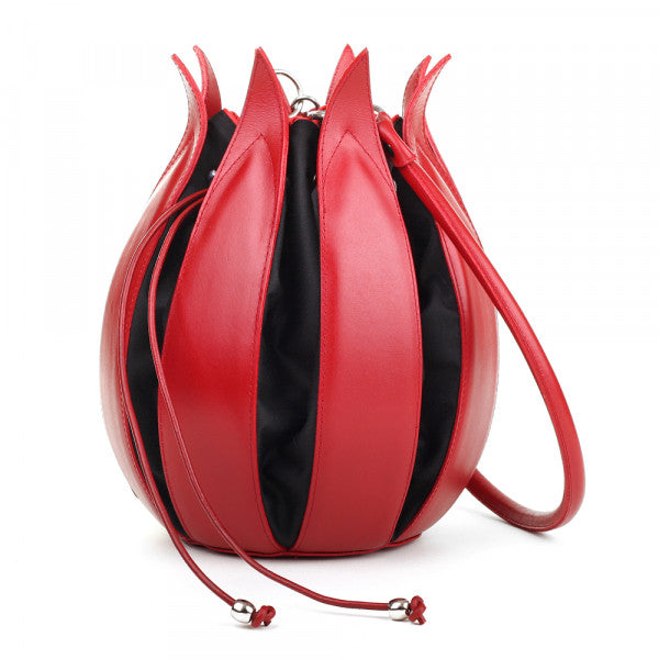 By-Lin Tulip Leather Bag - Red/Black