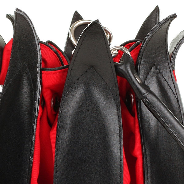 By-Lin Tulip Leather Bag - Black/Red