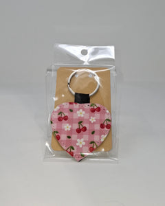 Cherry Bloom Picnic Heart Keyring - Rebecca Plumb Design