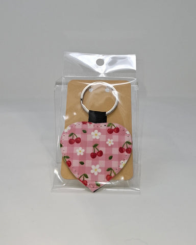 Cherry Bloom Picnic Heart Keyring - Rebecca Plumb Design