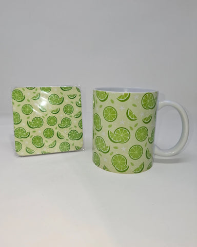 Lime Mug and Coaster Set - Rebecca Plumb Design