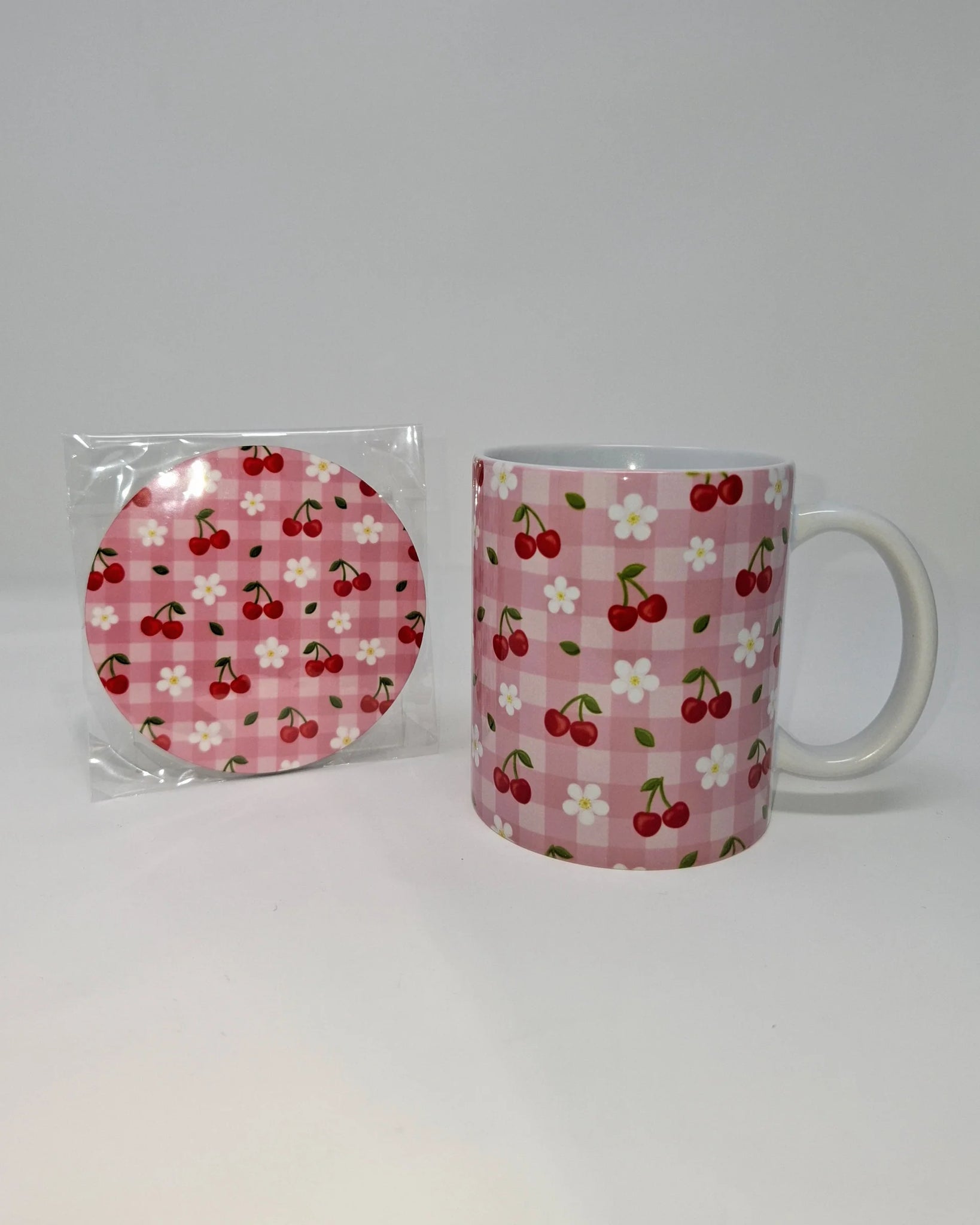 Cherry Picnic Mug and Coaster Set - Rebecca Plumb Design