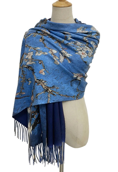 Almond Tree in Blossom Wool Blend Scarf
