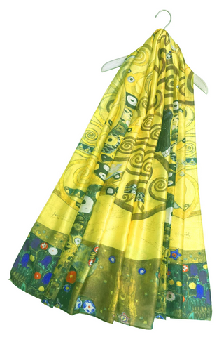 Klimt 'Tree of Life' Detail Print Silk Scarf