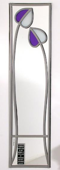 Rennie Mackintosh Mirror - Two Buds - Purple and White