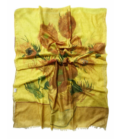 Van Gogh Twelve Sunflowers Print Scarf