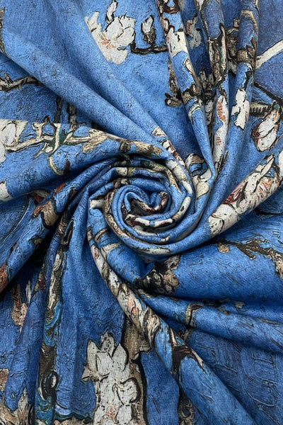 Almond Tree in Blossom Wool Blend Scarf