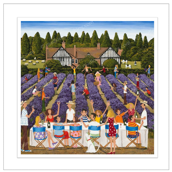 Louise Braithwaite Limited Edition Print - Lavender Lunch. Castle Farm