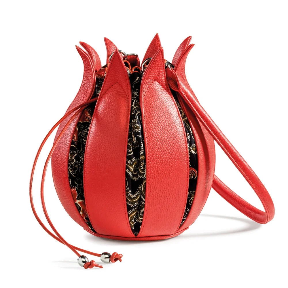 Tulip Leather Bag - Orange/Hot China