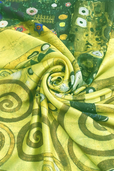 Klimt 'Tree of Life' Detail Print Silk Scarf