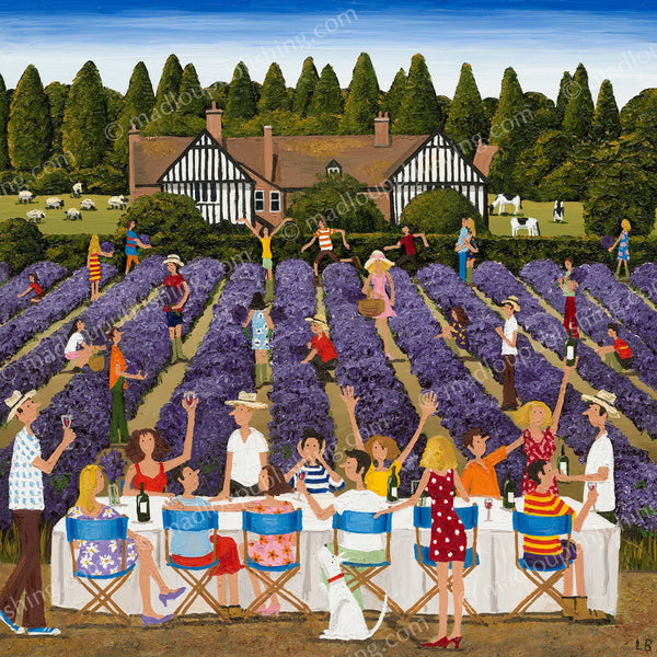 Louise Braithwaite Limited Edition Print - Lavender Lunch. Castle Farm