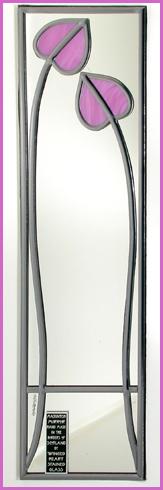 Rennie Mackintosh Mirror - Two Buds - Marbled Mauve