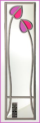 Rennie Mackintosh Mirror - Two Buds - Lavender Pink
