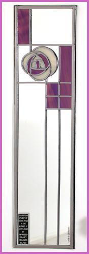 Rennie Mackintosh Mirror - Rose and Lattice - Purple Passion