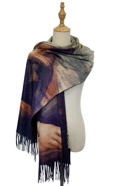 Leonardo Da Vinci Mona Lisa Wool Blend Scarf