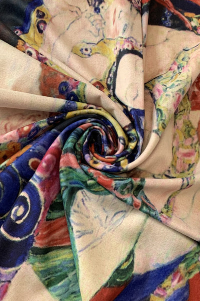 Klimt Three Ages Of Women Wool Scarf with Tassel Edge