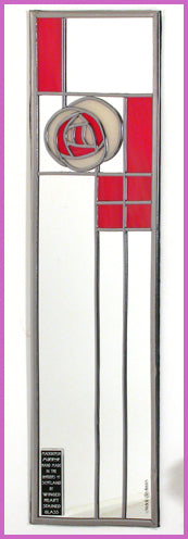 Rennie Mackintosh Mirror - Rose and Lattice - Red