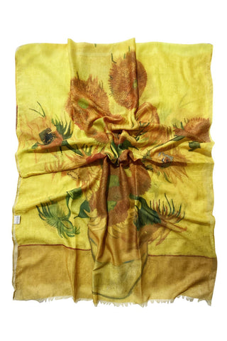 Van Gogh Twelve Sunflowers Print Scarf